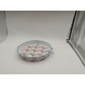 Diameter 30cm  Round Enamel Tray Serving Tray Fruit Tray With Handle